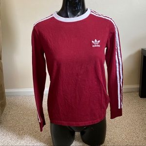 ADIDAS Red Long Sleeve Top Size S